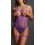 Body ouvert et jarretières Salsa - Violet