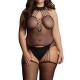 Body Porte-Jarretelles CHOKER FISHNET Noir 