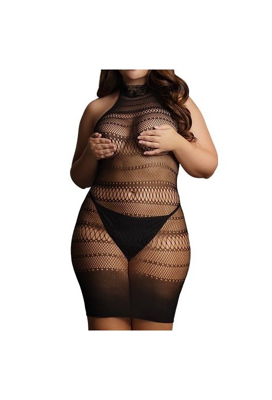 Robe sexy Grande Taille HIGH LACE Noire 