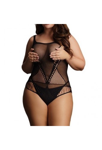 Body Grande Taille CONTRAST NET Noir 