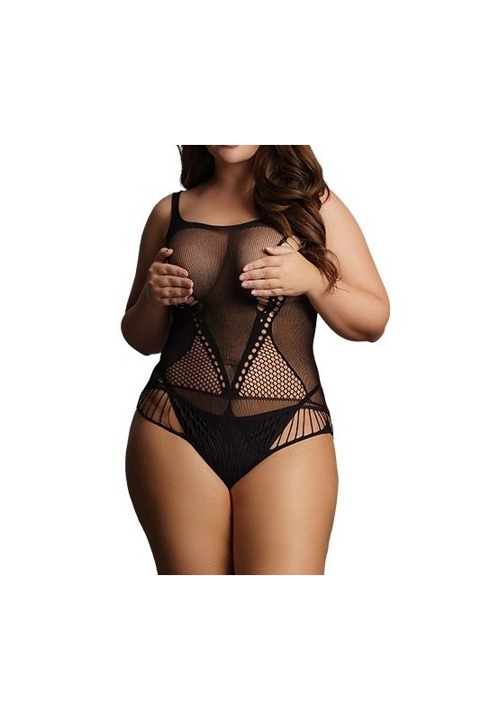 Body Grande Taille CONTRAST NET Noir 