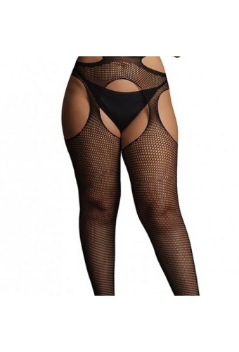 Collants Résille Grande taille STRAPPY Noirs 