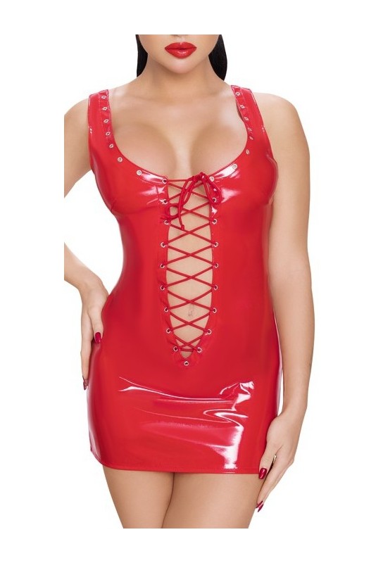 Robe Vinyl Dress Rope Rouge 