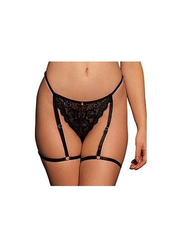 String avec Jarretelles MARIE Noir 