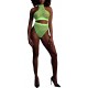 Ensemble Bustier et Culotte Filet Vert Fluo