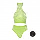 Ensemble Bustier et Culotte Filet Vert Fluo 