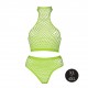 Ensemble Bustier et Culotte Filet Vert Fluo 