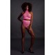 Ensemble Bustier et Culotte Filet Rose Fluo 