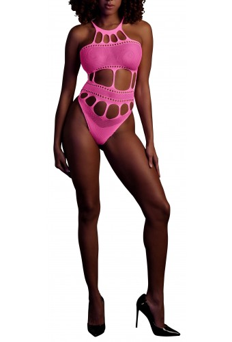Body à encolure grecque Rose Fluo 