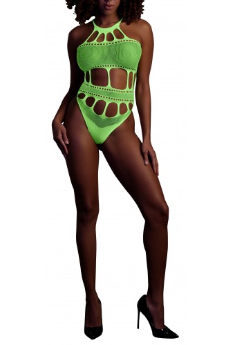 Body à encolure grecque Vert Fluo 