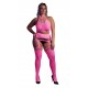 Ensemble Bustier Dos nu et Porte-Jarretelles 2 Pièces Rose Fluo 