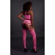 Ensemble Bustier Dos nu et Porte-Jarretelles 2 Pièces Rose Fluo 