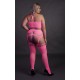 Ensemble Bustier Dos nu et Porte-Jarretelles 2 Pièces Rose Fluo 