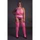 Ensemble Bustier Dos nu et Porte-Jarretelles 2 Pièces Rose Fluo 