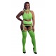 Ensemble Bustier Dos nu et Porte-Jarretelles 2 Pièces Vert Fluo 