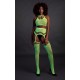 Ensemble Bustier Dos nu et Porte-Jarretelles 2 Pièces Vert Fluo 