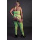 Ensemble Bustier Dos nu et Porte-Jarretelles 2 Pièces Vert Fluo 