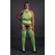 Ensemble Bustier Dos nu et Porte-Jarretelles 2 Pièces Vert Fluo 