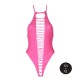 Body échancré ouvert à l'entrejambe avec dos nu Rose Fluo 
