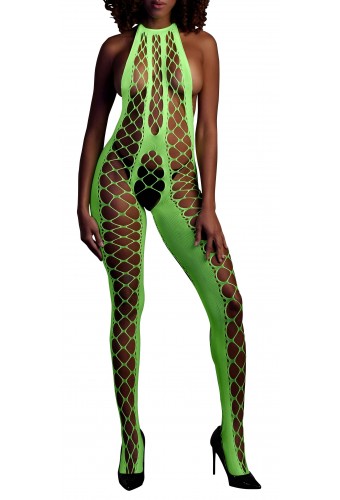 Combinaison Filet et Dos nu Vert Fluo 