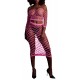 Bustier et Robe Filet Épaules dénudées Rose Fluo 