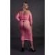 Bustier et Robe Filet Épaules dénudées Rose Fluo 