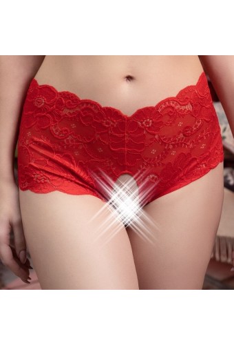 Culotte Dentelle ouverte Frida Rouge 