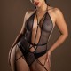 Body Porte-Jarretelles Fishnet Noir 