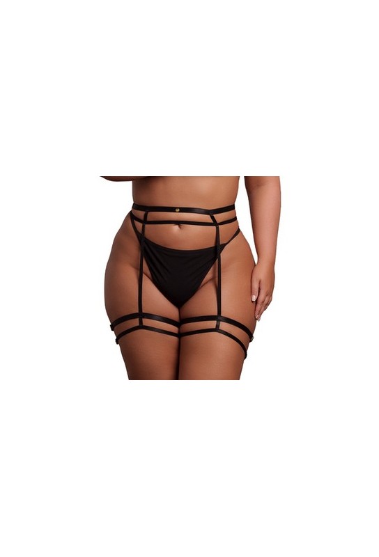 Porte-jarretelles Grande Taille Double Strap Noir 