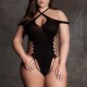 Body String Ouvert Grande Taille Leda Noir