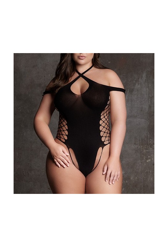 Body String Ouvert Grande Taille Leda Noir 