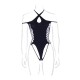 Body String Ouvert Grande Taille Leda Noir 