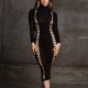 Robe Longue à Col Roulé CarmeNoir
