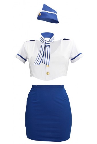 Costume sexy d'Hôtesse de l'air Stewardness S/M 