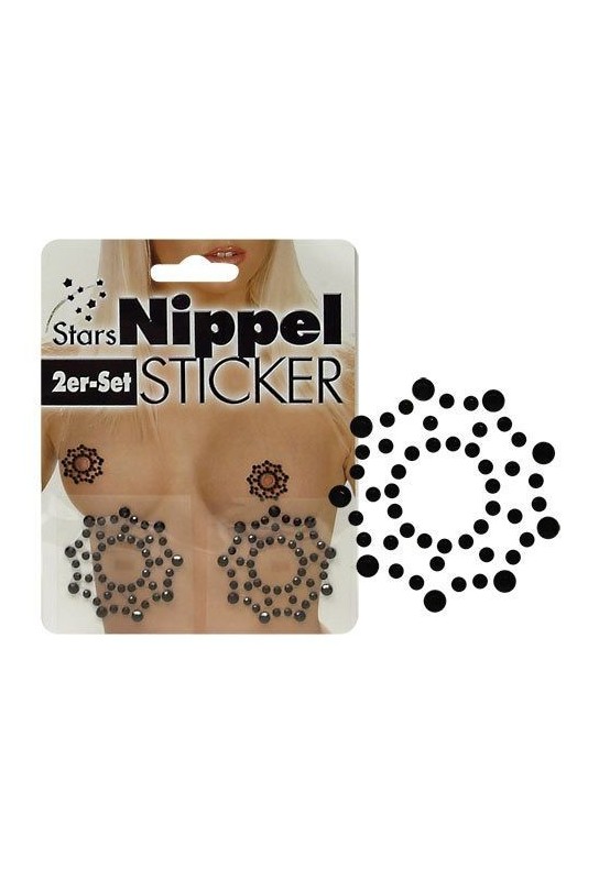 Strass noirs pour tétons - 4.5 x 4.5 cm 