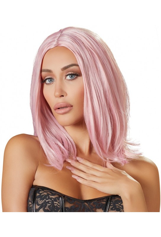 Perruque Cheveux mi-longs Roses 