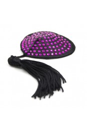 Cache-Tétons Coeur Noir-Violet x2