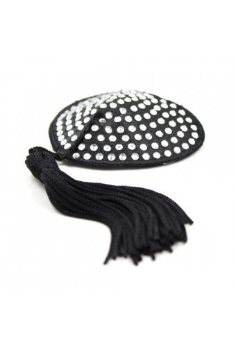 Cache-Tétons Coeur Noir-Argent x2 