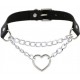Metal Heart Collar With Chain BLACK 