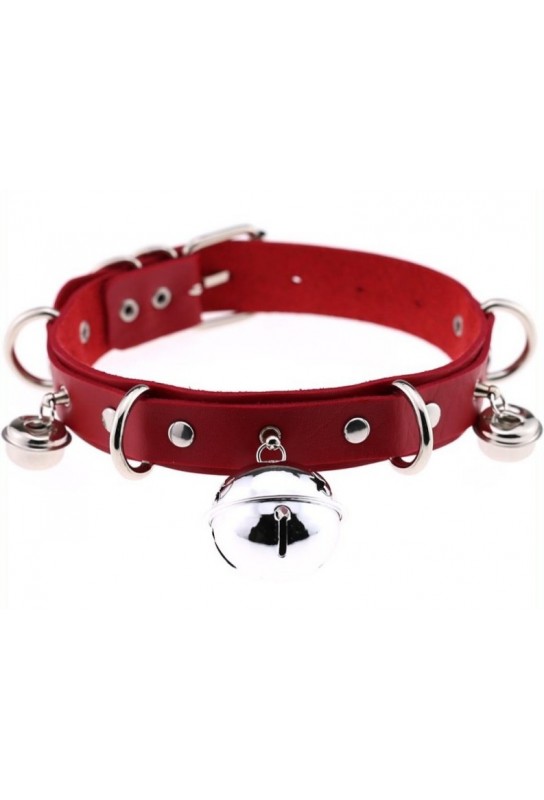 Collier sexy avec Grelots Rouge 