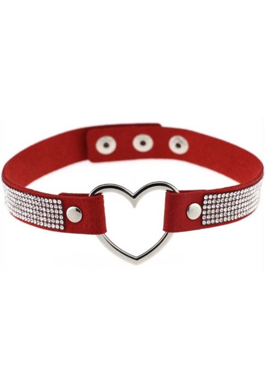 Ras de cou Heart Strass Rouge 