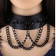Collier à pointes Piky Noir 