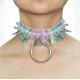 Collier à pointes Strobo Laser Argenté 