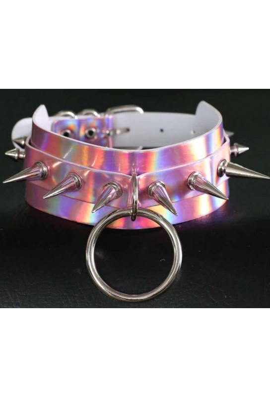 Collier à pointes Strobo Laser Rose 