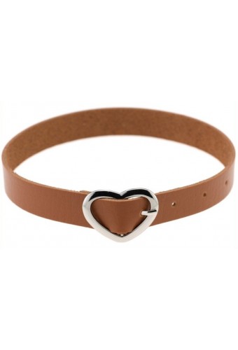 Ras de cou Heart Attach Marron 
