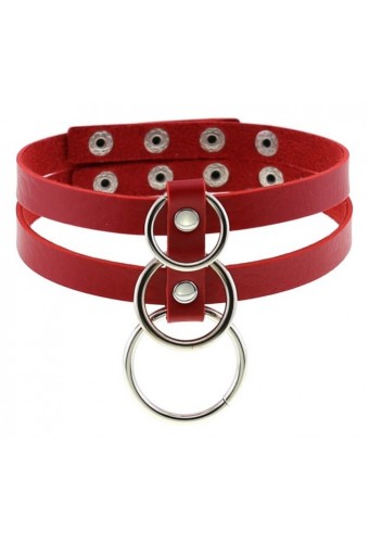 Ras de cou Tri Rings Rouge 