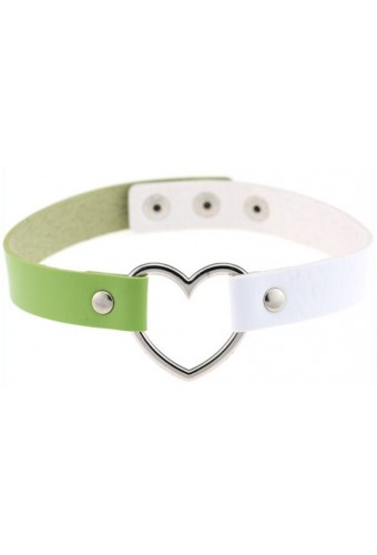 Ras de cou Heart Duo Blanc-Vert 