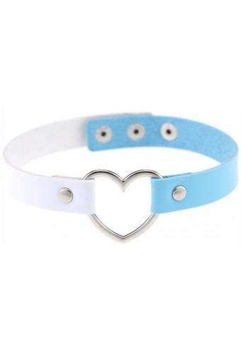 Ras de cou Heart Duo Blanc-Bleu 