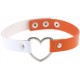 Ras de cou Heart Duo Blanc-Orange