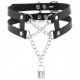 Collier Ras de cou Pendant Lock Noir 